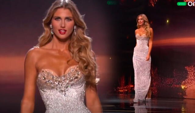 Alessia Rovegno impacta en traje de gala en la final de Miss Universo. Foto: captura/Directv