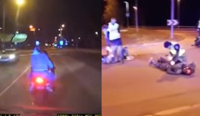 YouTube: Motociclista infractor huye, pero la policía le muestra de forma cruel que no permite burlas