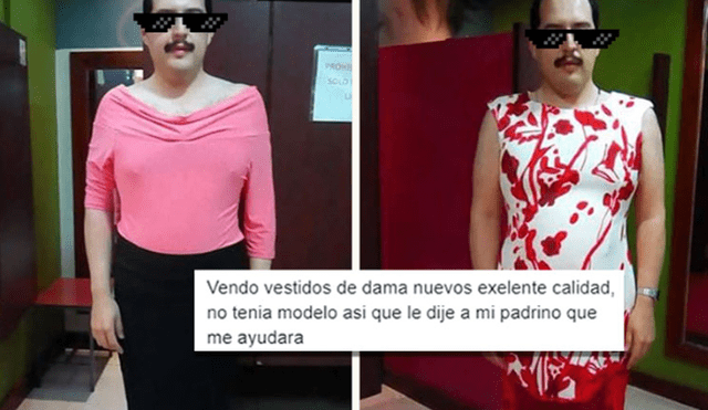 Facebook viral: sorpresa por hombre que posa con vestidos de mujer por insólita razón [FOTOS]