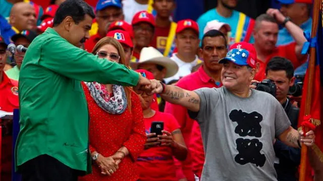 El polémico mensaje de aliento de Maradona a Maduro antes de su juramentación