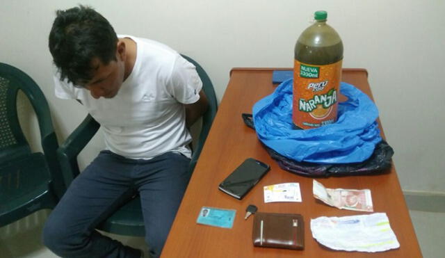  Policía detiene a narcotraficante con tres litros de látex de opio en centro comercial