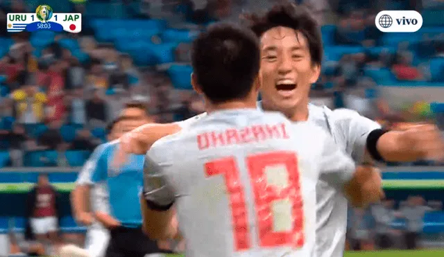 Uruguay vs. Japon: Koji Miyoshi vuelve a poner adelante a los nipones en partido de Copa América 2019. | Foto América TV