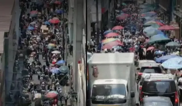 Vehículos no pueden circular ante la gran afluencia de personas. Foto: captura de Canal N