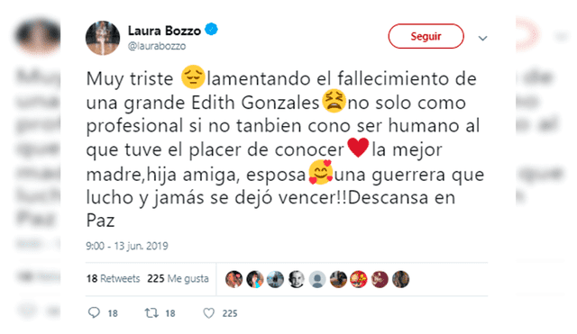 Edith González: Laura Bozzo deja desgarrador mensaje a la fallecida actriz
