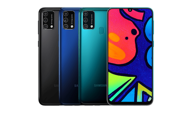 El Galaxy F41 está disponible en color negro, azul y verde. Foto: Samsung
