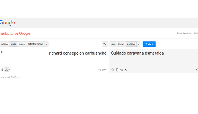 Google Translate: consultan "Richard Concepción Carhuancho" en el traductor y sale este resultado [FOTOS]