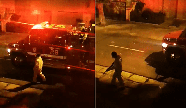 A través de Facebook se hizo viral el momento en que un camión de bomberos fumiga las calles con la canción Buffalo Soldier.