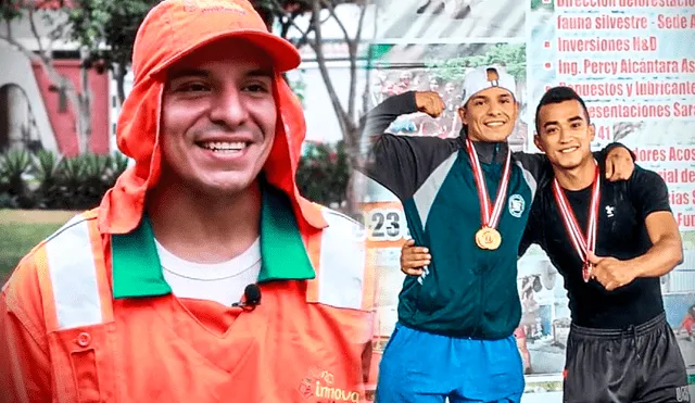 El atleta peruano Jorge García tiene 29 años y desea estudiar pronto la carrera de Administración. Foto: composición LR/captura Infobae/Jorge García/Facebook