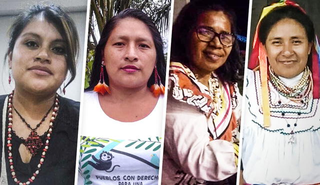 Mujeres indígenas en la COVID-19. Foto: composición LR / Kelly Patiachi, Guillermina Yampis, Carmen Cáceres y facebook-Nelsith Sangama.