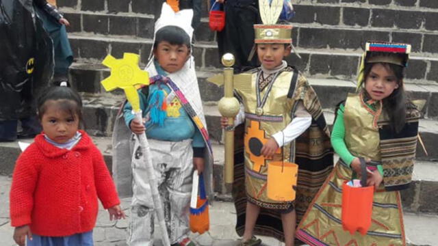 Niños de Cusco se disfrazaron de incas en Halloween 