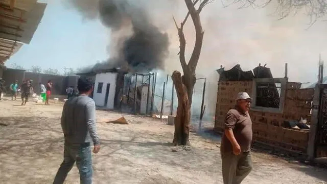 Incendio en Piura deja 22 damnificados y 6 casas quemadas 