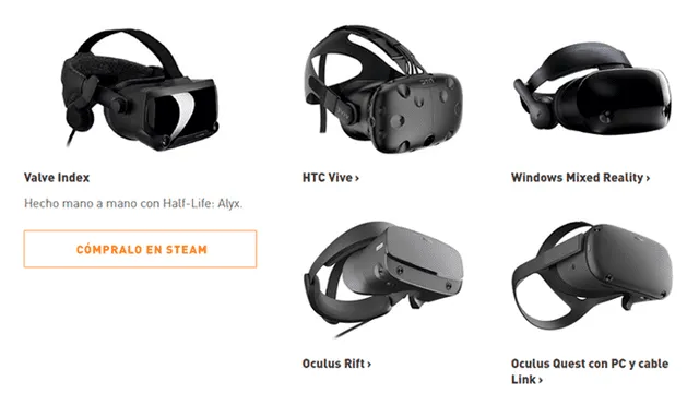 Todos los visores de realidad virtual donde podrás jugar Half-Life Alyx.