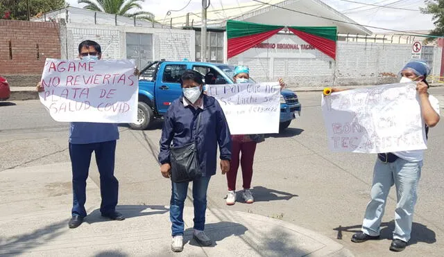 Protestaron en las afueras de la sede del Gobierno Regional de Tacna. Foto: La República