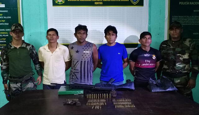 Iquitos: Caen 4 presuntos sicarios con armas de guerra e insumos químicos