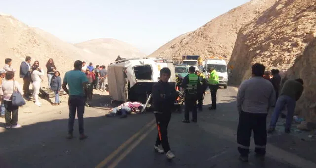Accidente en carretera de Arequipa deja dos muertos y seis heridos