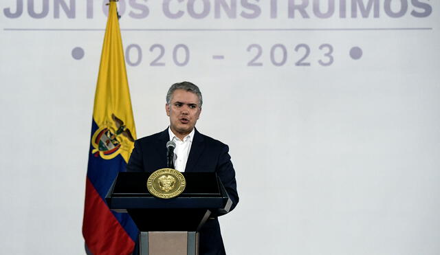 Iván Duque cometió un error mientras daba un mensaje en medio de la crisis social en Colombia. Foto: AFP.