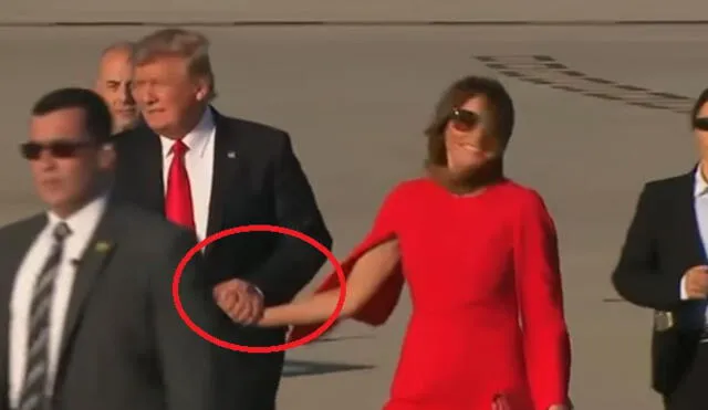 Polémica en YouTube por el gesto de Donald Trump con la primera dama de EE.UU.  