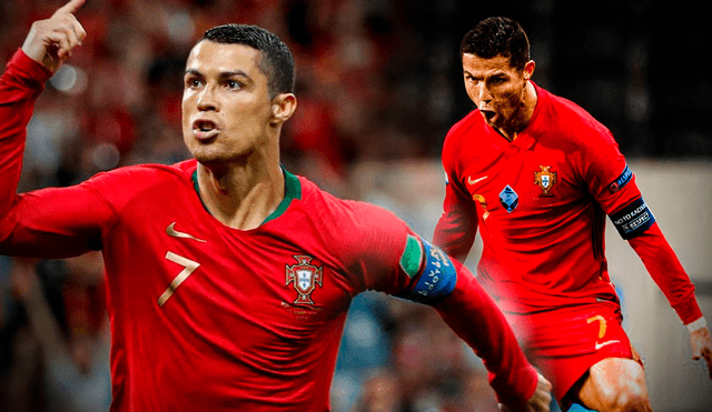 El delantero de la selección de Portugal, Cristiano Ronaldo, se ha convertido en el primer jugador en anotar al menos un gol en cinco ediciones del mundial. Foto: composición LR/AFP/Twitter/@TimelineCR7