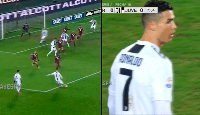Juventus vs Torino: horrible disparo de Cristiano que relatores llamaron "fiasco"