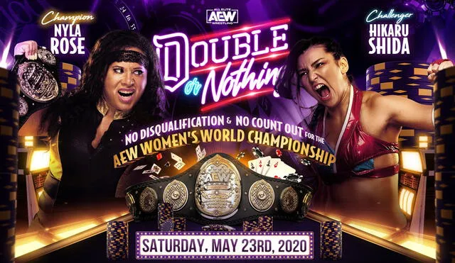 Nyla Rose vs. Hikaru Shida por el Campeonato Mundial de Mujeres de AEW en Double or Nothing. Foto: AEW