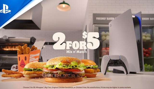 Sorteo de PS5 es exclusivo para clientes de Burger King en Estados Unidos. Captura de YouTube
