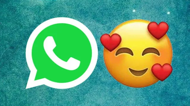 El tierno emoji de WhatsApp de la carita con corazones.