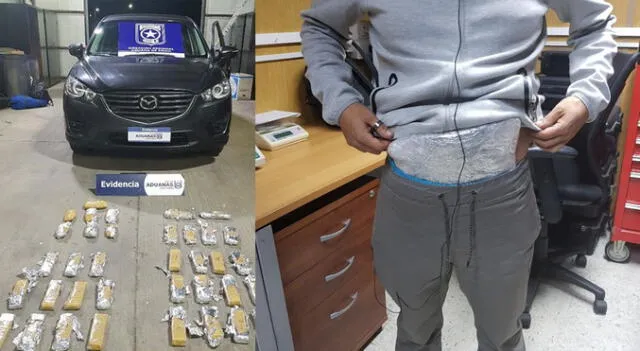 Tacna. Paquetes de droga estaban camuflados en automóvil que Aduana de Chile intervino..