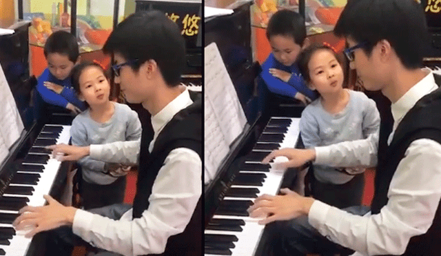 Facebook: niña escucha a su padre tocando el piano y queda "flechada" de amor [VIDEO]