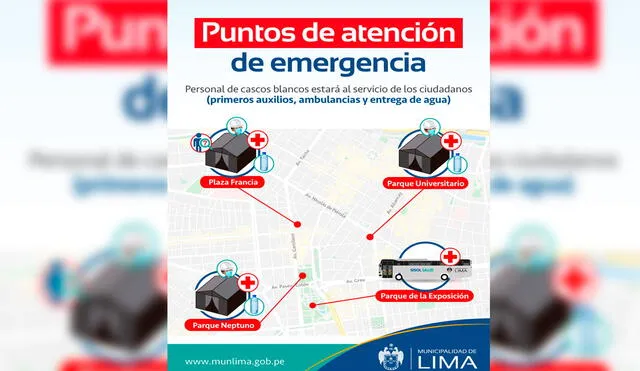 Puntos de atención de emergencia. Foto: Municipalidad de Lima
