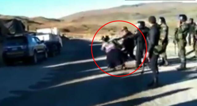 Apurímac: Policía agrede a mujer durante protesta contra minera Las Bambas [VIDEO]