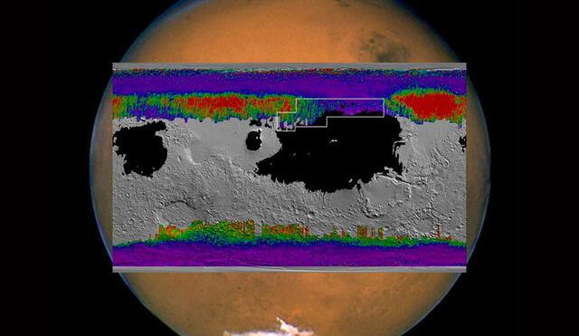 El hielo agua está debajo de la superficie de Marte, incluso a 2,5 centímetros de profundidad. Foto: NASA.