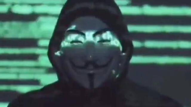 Anonymous reapareció en video para mostrar su postura contra los gobiernos. Imagen: Twitter.