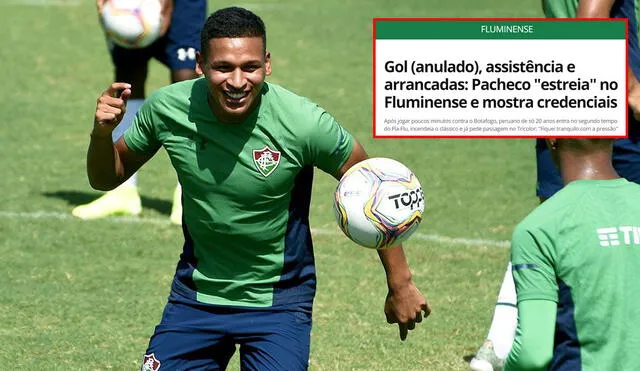 Fernando Pacheco jugó un buen partido ante Flamengo y fue elogiado por Globoesporte. Foto: @Fluminense.