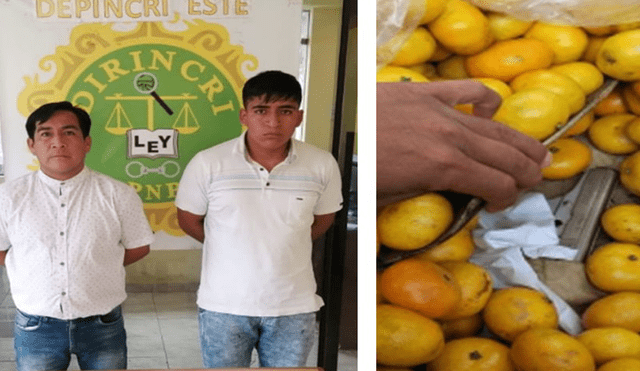 Los delincuentes escondían el arma debajo de las frutas.