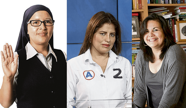 Electas. Cristina Retamozo (Frepap), Carmen Omonte (APP) y Rocío Silva Santisteban (FA).