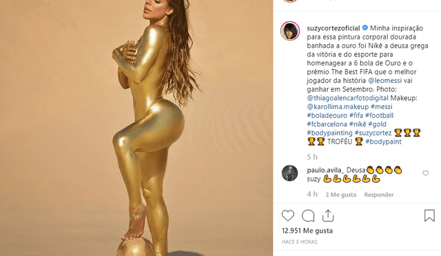 Suzy Cortez se rinde ante su amor platónico Lionel Messi con impactante topless