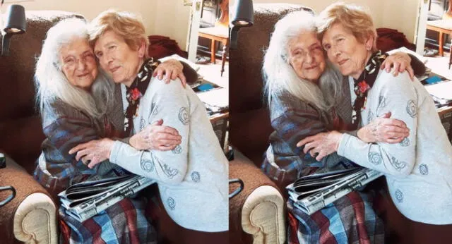A los 81 años, ella conoció y abrazó por primera vez a su mamá, de 103 [FOTOS]