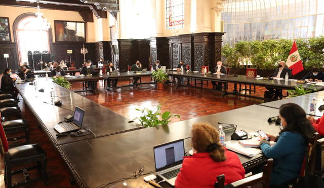 Gabinete Cateriano se reúne para prepara pedido de voto de confianza ante el Congreso. Foto: PCM.