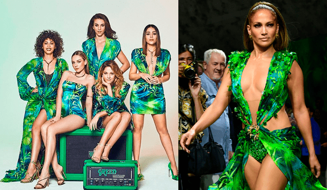 Danna Paola y Ester Expósito, actrices de Élite, recrean el famoso vestido verde Versace de Jennifer Lopez