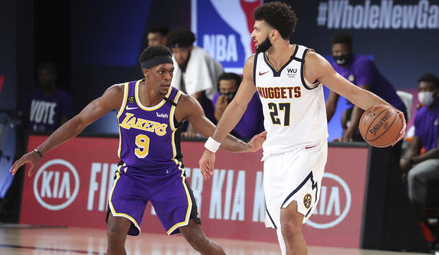 Lakers y Nuggets se miden en el quinto partidos de las Finales del Oeste por los Playoffs de la NBA. Foto: AFP