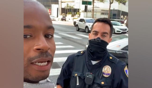 Salehe Bembury, ejecutivo de Versace, es intervenido por la policía en Beverly Hills, California, Estados Unidos. Foto: Captura/ Instagram