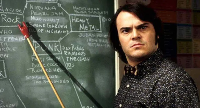 El divertido Jack Black interpreta a uno de los profesores más divertidos del cine en la película 'Escuela de Rock'.