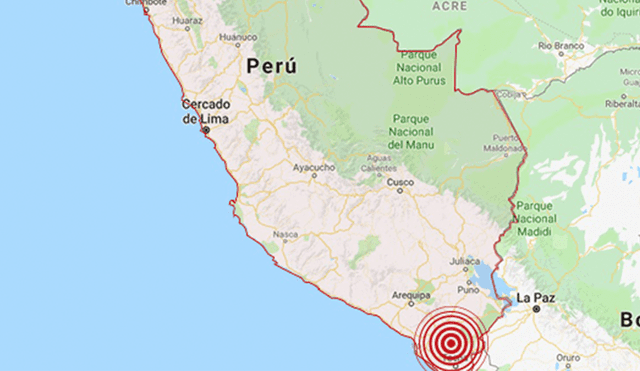 IGP registró sismo de magnitud 5.0 en Tacna