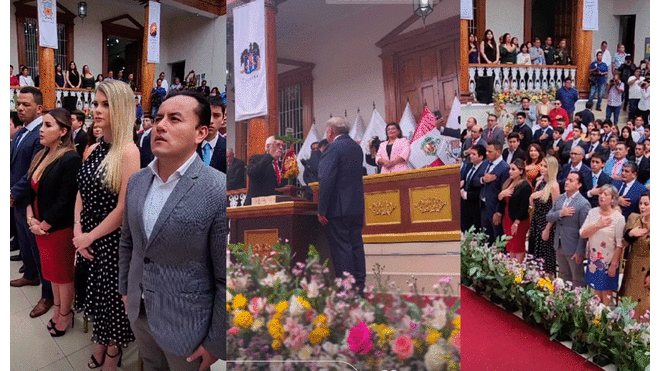 Brunella Horna acompañó a César Acuña en su juramentación como gobernador de La Libertad. Foto: composición LR/Brunella Horna/Instagram/César Acuña