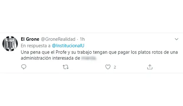 Hinchas de Alianza Lima muestra su lamento por la salida de Gregorio Pérez de Universitario. Foto: