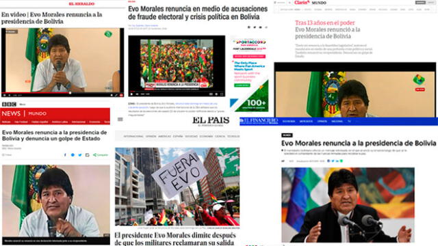 Renuncia de Evo Morales: ¿cómo lo informaron los medios internacionales?