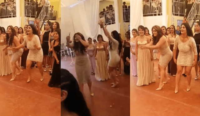 Facebook: Michelle y Chris Soifer ‘se pelean’ por atrapar un bouquet en boda huanca [VIDEO]