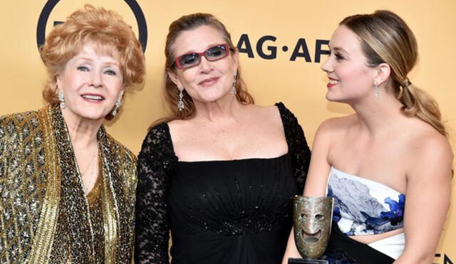 Debbie Reynolds, Carrie Fisher y Billie Lourd.