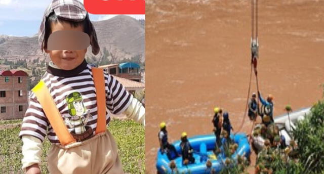 Intensifican búsqueda de niño de 2 años desaparecido en el río Vilcanota.