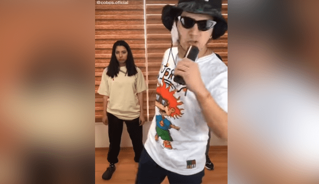 Un joven realizó esta divertida imitación de uno de los integrantes de populares de Armonía 10. Foto: TikTok